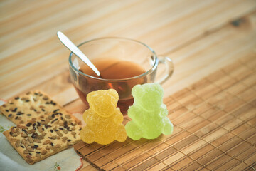 Refreshing Organic Sweet Beverage on a Cozy Wood Plate