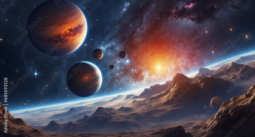 Wall mural get lost in the wonders of the universe with this creative prompt, featuring a range of styles and v
