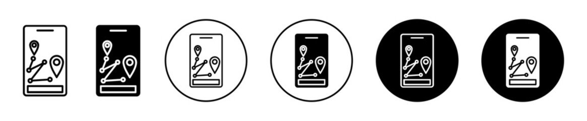 Location tracking vector icon illustration set