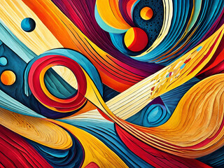 Geometric shapes, abstract patterns, movement and flow, textures and layers.Colorful vector...