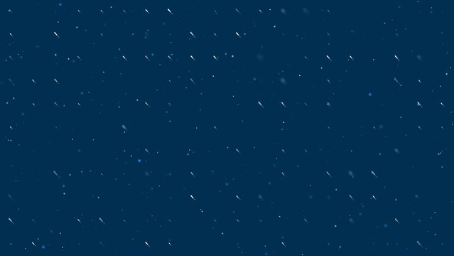 Template animation of evenly spaced screwdriver symbols of different sizes and opacity. Animation of transparency and size. Seamless looped 4k animation on dark blue background with stars
