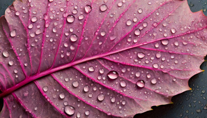 Fototapeta premium Raindrops on the beautiful leaves