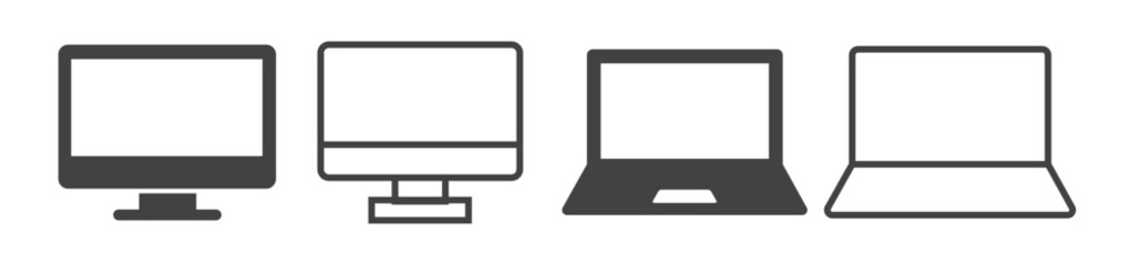 monitor and laptop icon vector