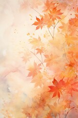Obraz na płótnie Canvas Vibrant Watercolor Autumn Background. Generative Ai