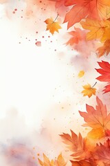 Naklejka na ściany i meble Vibrant Watercolor Autumn Background. Generative Ai