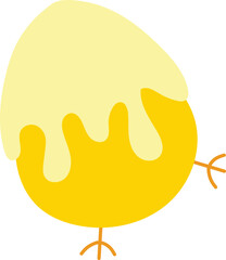 Chick spilled paint illustration