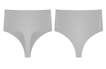 Grey  female panties knickers. vector