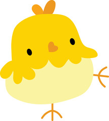 Chick in egg shell illustration