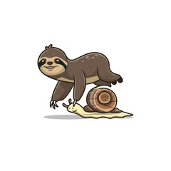 Sloth vector illustration Vintage