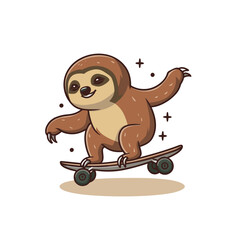 Sloth funny activities vector illustration