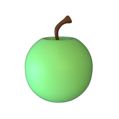 3d rendering Green red apple fruit isolated illustration