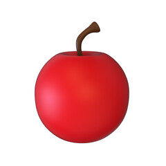 3d rendering Green red apple fruit isolated illustration