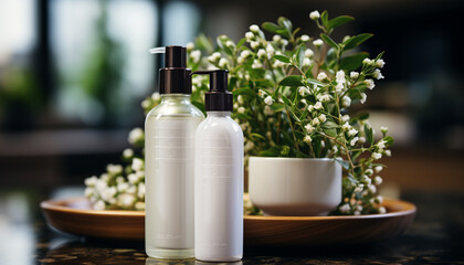 Organic plant moisturizer, a natural beauty treatment for healthy skin generated by AI