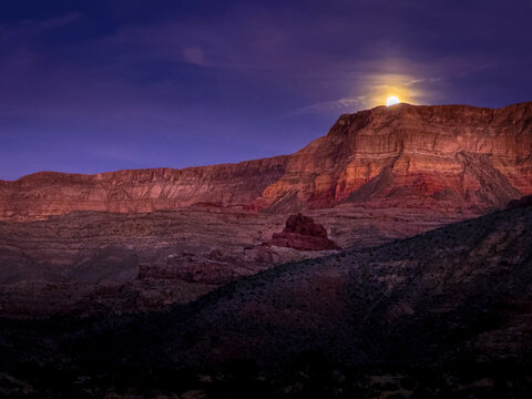 Moonrise Over Virgin River Gorge aka Cedar Pocket, Arizona