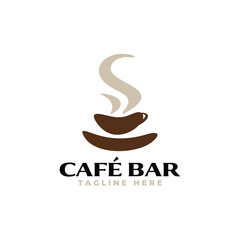 cafe bar coffee monogram vector logo simple modern and clean logo vector icon illustration