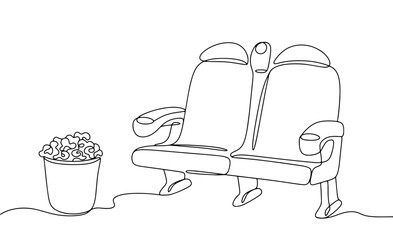  Armchair. Cinema. Popcorn. One line