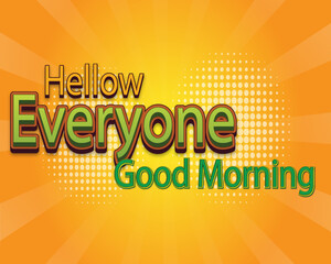 Good Morning lettering text, editable text