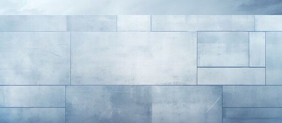 Naklejka premium In the abstract world of design, the texture of the sky merges with the construction of the white-walled modern architecture, where grunge lines and blue tones meet in a wallpaper-like depiction of