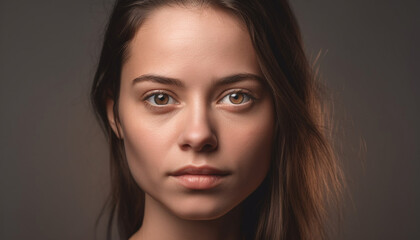 Naklejka premium Young adult female with elegance and sensuality in close up portrait generated by AI