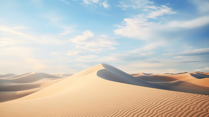 Fototapeta na wymiar Pristine sand dunes, windswept patterns narrating tales of the ever-changing beach AI generative