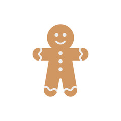 Gingerbread man icon isolated on a white background. Vector illustration.