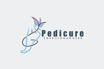 menicure pedicure logo with foot illustrasi logo design