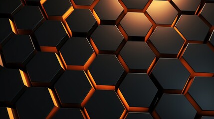 Obraz premium 3d render of an unique web background with inclined extruding hexagons