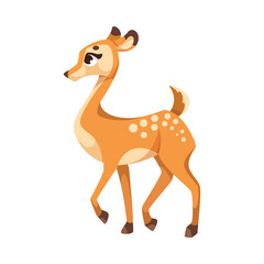 Cute Baby Deer with Spots as Adorable Hoofed Mammal Vector Illustration