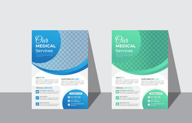 Modern Medical weight loss Flyer Template Design, Cover a4 with vertical layout, Healthcare brochure with space for photo collage and text, leaflets decoration for printing vector illustration