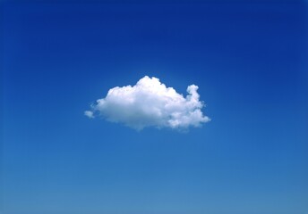 White cloud shape isolated over solid background, cumulus single cloud illustration - obrazy, fototapety, plakaty