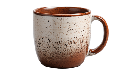 Empty coffee ceramic cup isolated on transparent background, cut out.