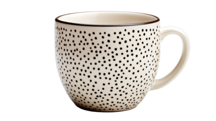 Empty coffee ceramic cup isolated on transparent background, cut out.