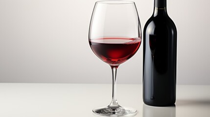 A glass of red wine isolated on a white background