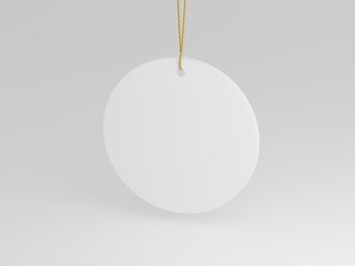 Minimalistic circle shaped ornament isolated for mockup concept. Blank space for logo, text or design on a plain white background as 3d rendering