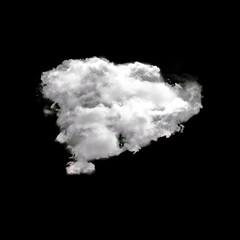 Single white cloud isolated over black background