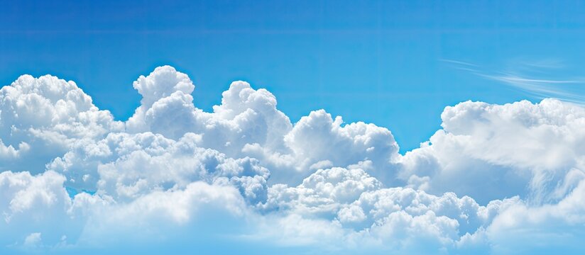 The abstract pattern displayed on the white clouds against the blue sky creates a breathtaking wallpaper, blending the beauty of natures summer colors with the light and space of the background.