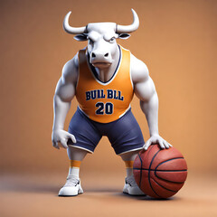 basketball player bull, Generative AI