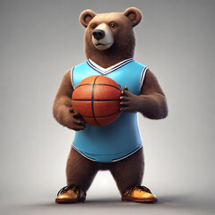 basketball player bear, Generative AI