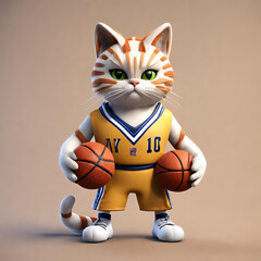 basketball player cat, Generative AI