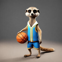 basketball player meerkat, Generative AI