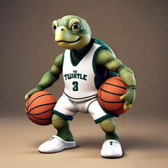 basketball player turtle, Generative AI