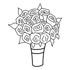 Doodle illustration of a bouquet of flowers