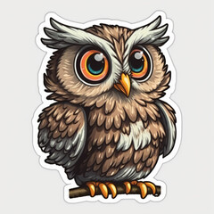 Obraz premium Owl Illustration for Digital and Print Projects, AI Generative