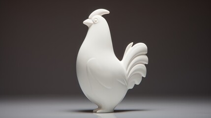 Bird white porcelain figurine.
