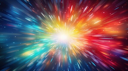 Fototapeta premium Abstract colorful star burst. Futuristic background illustration. Generative Ai