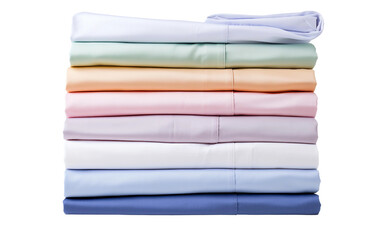 Colorful and Simple Stack of Neatly Folded Freshly Ironed Isolated on Transparent Background PNG.