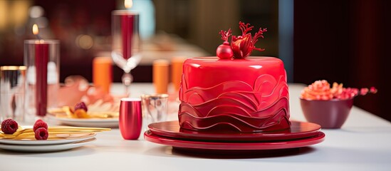 In their design studio, the team brainstormed concepts for a new dessert concept, a vibrant red cake that would be a stunning centerpiece at a celebration; the confection was meant to represent the