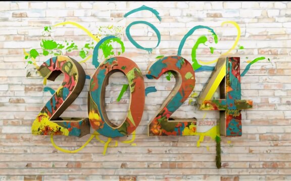 Happy New Year 2024 Wallpaper, Illustration, Background