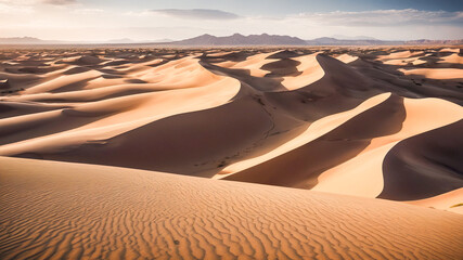 Fototapeta na wymiar Sand dunes in the Sahara desert,