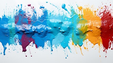 Colorful handprints on a white background